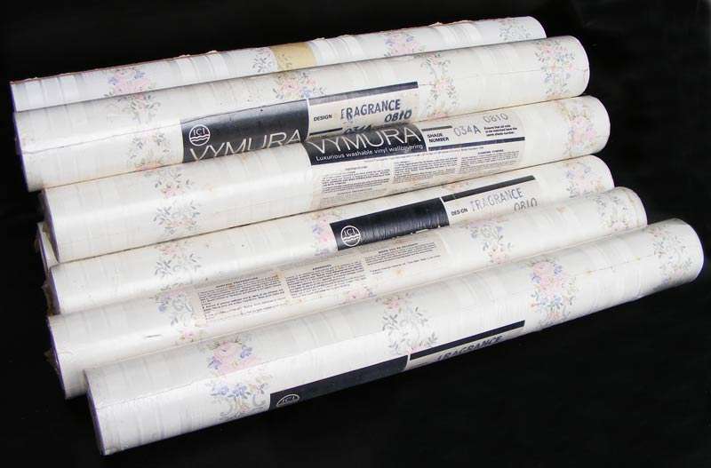 Vintage Lot of 48 Square Meters Quality Vymura English Made Wallpaper - 9 Full Rolls - one price