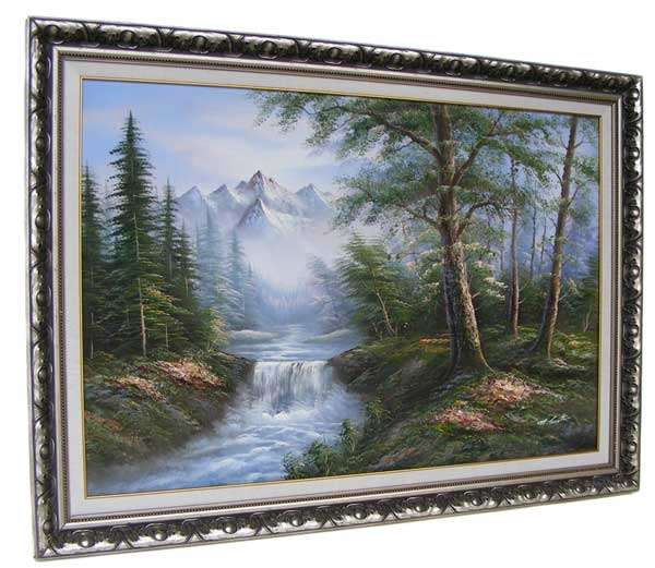 Large Beautiful M. Scott Oil on Board Forest Scene  -105x75cm - High relief 3D Like