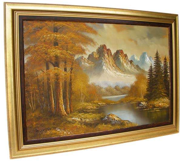 Large Beautiful A Antonio Oil on Board Autumn Forest Scene - Excellent condition