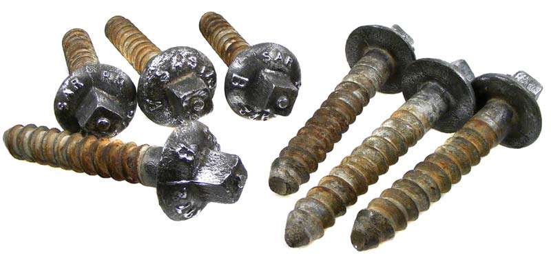 Lot of 7 Beautiful SAR/SAS Railway Sleeper Bolts/Screws - Dated 1972/1974