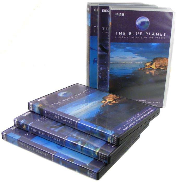 David Attenborough's The Blue Planet Box Set -Original VHS plus professionally transcribed DVD discs