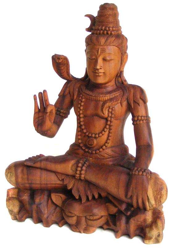 Large Vintage Eastern Carved Teak  Religious Statue - Lord Shiva - Striking piece