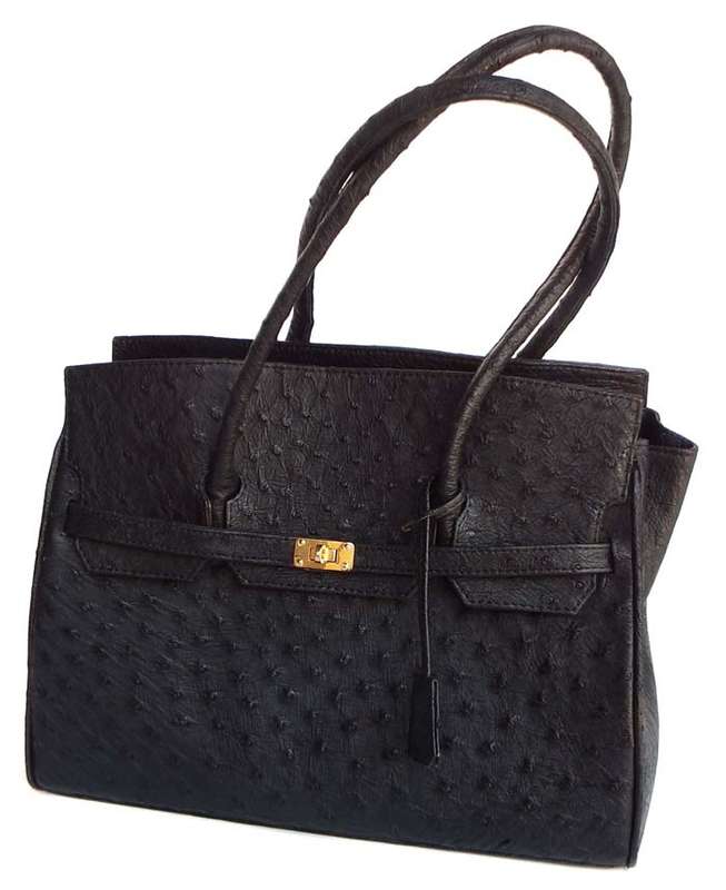 As new NINI Ostrich Leather hand Bag - Upmarket Leather boutique bag - R7000 retail