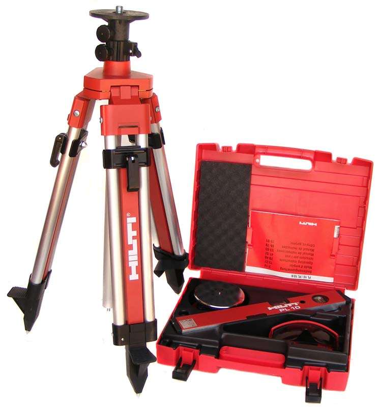 HILTI laser level set with tripod in mint condition in case - PL10 level-PA920 tripod-PA130 prism