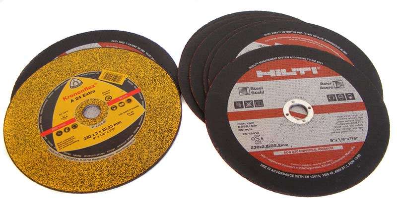 Lot of 8 New HILTI 230mm steel cutting discs + one other - Bid is for the lot