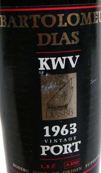 Rare 1.5 liter Magnum KWV 1963 Vintage Port - Dias '88 release - 52 year old collectors wine