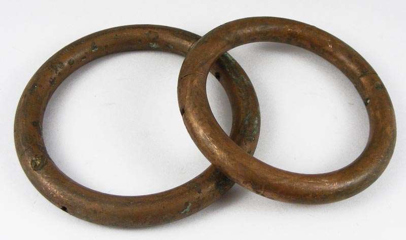 Vintage pair of copper bull nose rings! Hiatt's wrought - British made