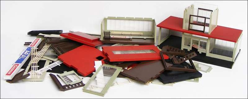 Large lot of model railway buildings and parts