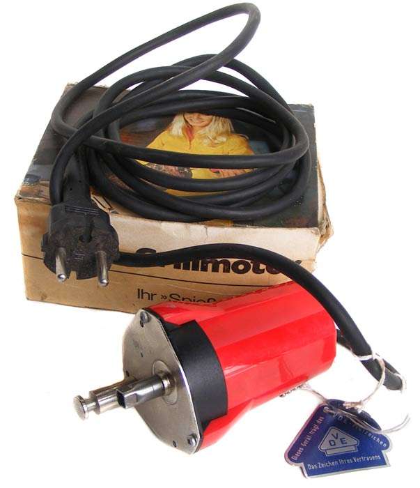 Vintage 220V working unused AEG rotisserie motor - German made with tags and box