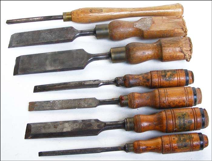 Lot Of 7 Vintage Marples and Eskilstuna Swedish chisels for restoration