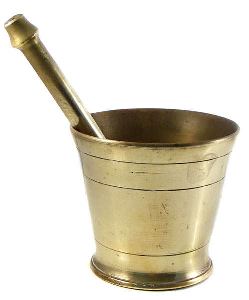 Vintage Solid Brass Mortar And Pestle