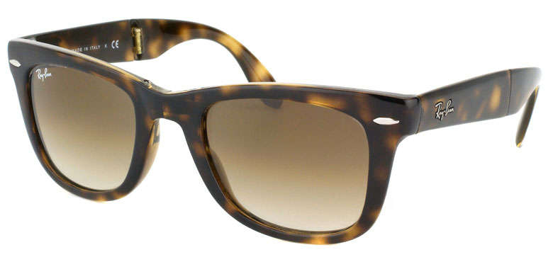 Genuine Ray Ban Folding Wayfarer Tortoise Sunglasses, folds to half size!- RB4105 710/51 Rayban