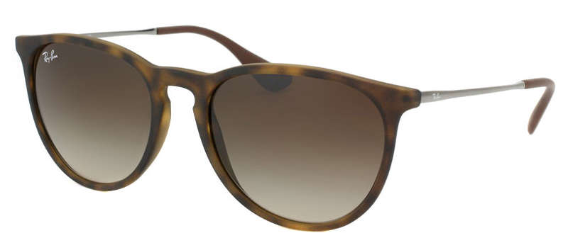 Genuine Ray Ban  Erika Rubberized Havana Brown Keyhole Sunglasses- RB4171 865/13