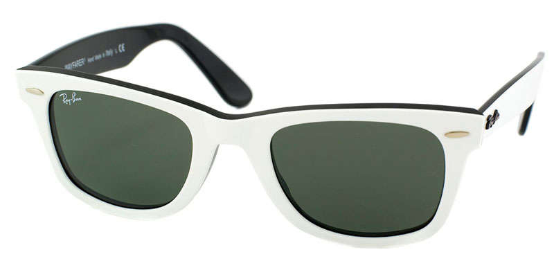 Genuine Ray Ban  Wayfarer White/green Sunglasses-RB2140 956 Rayban