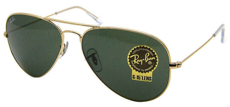 Genuine Ray Ban Large Aviator Sunglasses Green G15 Glass lenses - RB3026 L2846