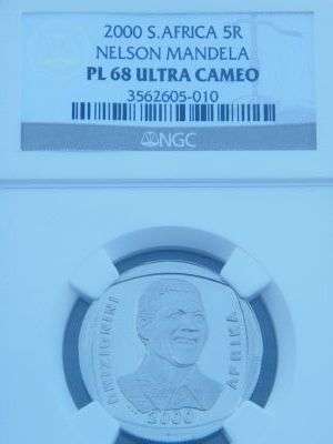 WOW!!! 2000 Nelson Mandela PL68UC R5 graded by NGC - Top of the POP!!! One of only 3 available!!!