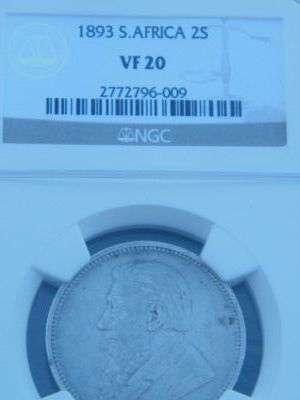 Brilliant 1893 ZAR 2 Shilling Graded by NGC - Definite Regrade Possible!!!