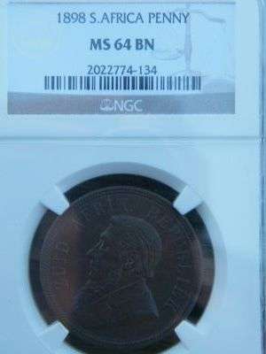 1898 ZAR Penny Graded MS64BN by NGC - Amazing and top of the pops!!!