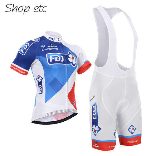 2015 Fdj Short Sleeve Cycling Shirt And Bib Short Cycling Team Kit