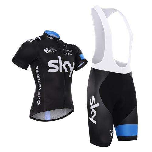 Sky  Short Sleeve Cycling Shirt And Bib Short Cycling Team Kit