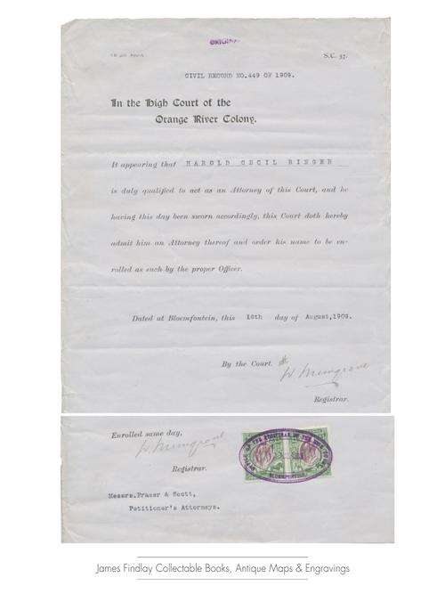 Orange River Colony legal document