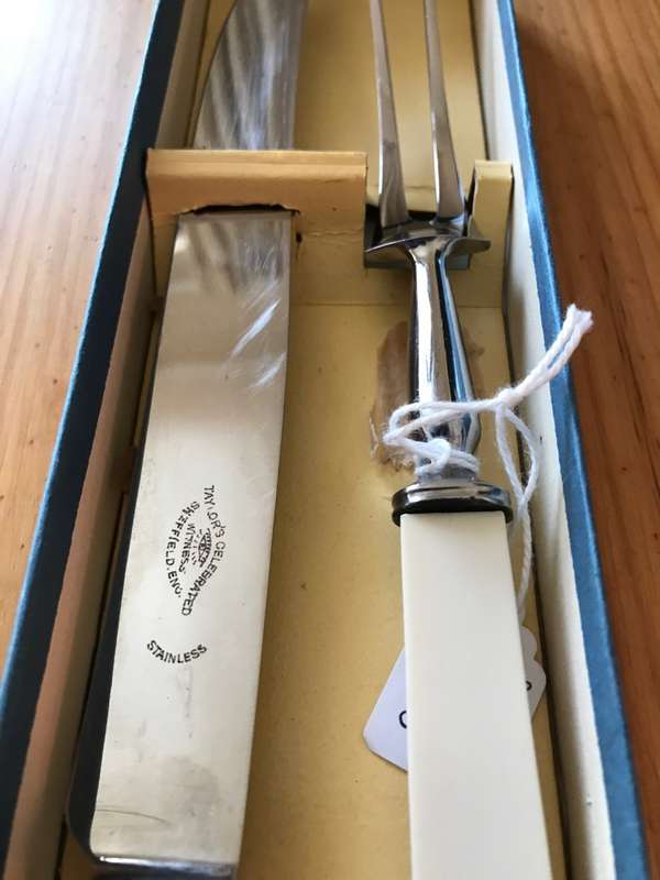 Sheffield bone carving set - Taylors Eye Witness Vintage