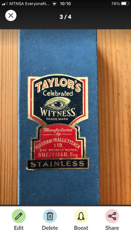Sheffield bone carving set - Taylors Eye Witness Vintage