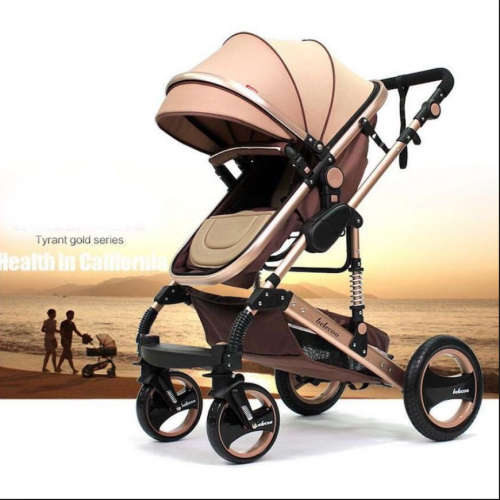 Baby Pram /Stroller - 2 Function Foldable Baby Pram (Khaki) belecoo brand