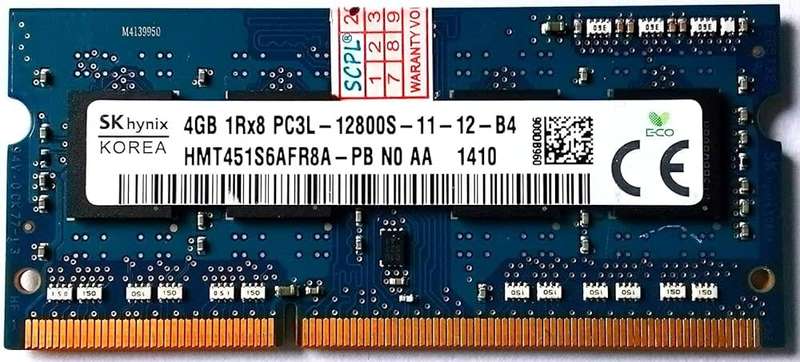 Laptop Ram 4gb ddr3  PC3L 12800S Hynix -As new