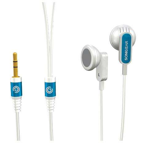 SonicGear iPlug 1 -Lightweight - Comfortable Earplug, Digital stereo sound 3.5mm headphone jack-Blue