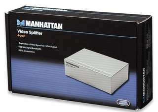 Manhattan Video Splitter 4 Port ,duplicates a video signal for up to 4 VGA output.
