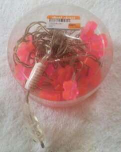 SHEET STREET KIDS PINK RUBBER FAIRY LIGHTS x 2 -