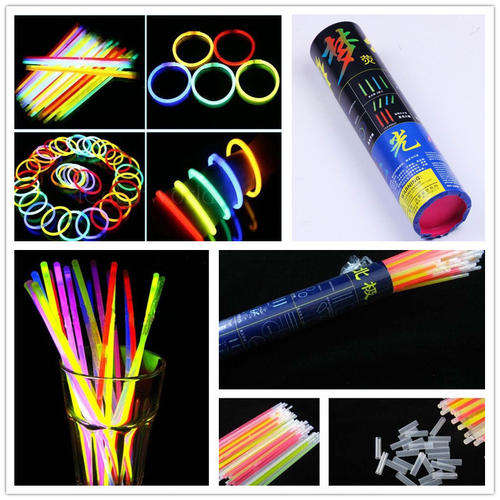 3 ON AUCTION!!!(100) 8" GLOW STICKS BRACELETS -10 COLORS, FREE GLASSES