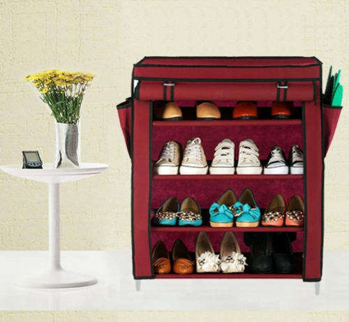 4 ON AUCTION!!!Shoe Rack With Cover