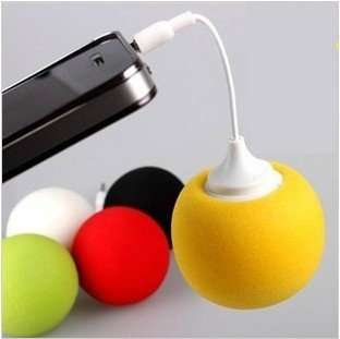 2 ON AUCTIONS !!! soft Mini portable Sponge Balloon Ball Speaker Pendant for iphone,ipod,mp3,mp4,pc