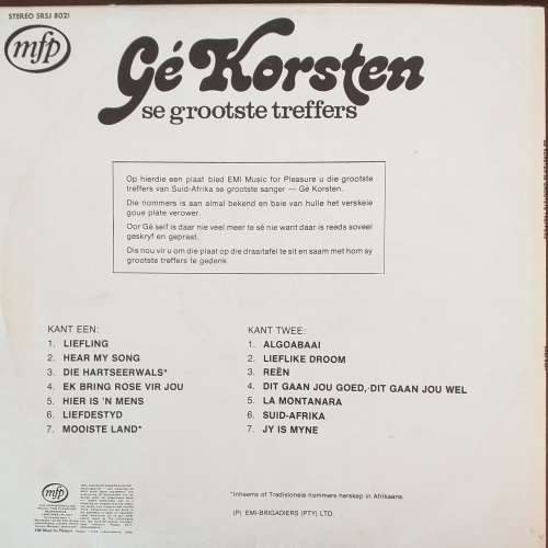 Ge Korsten se grootste treffers