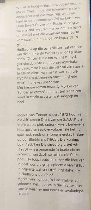 Halfkrone op die oë - Morkel van Tonder