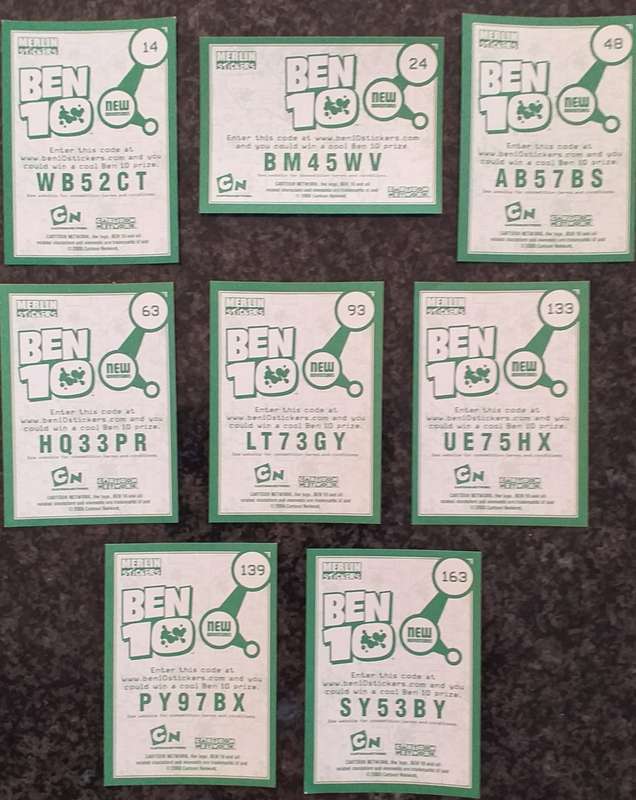 Ben 10 collectable stickers