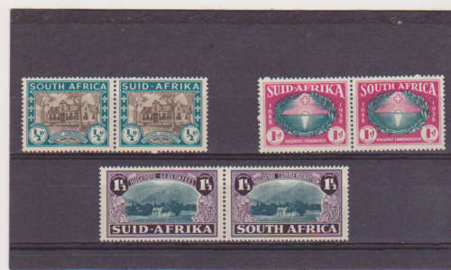 SOUTH AFRICA - 1939 - 250TH ANNIVERSARY OF THE HUGUENOT LANDING - SET OF 3 - UNMOUNTED MINT.