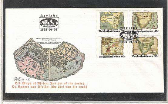 BOPHUTHATSWANA. 1992. OLD MAPS OF AFRICA ( 2ND SERIES ). F.D.C. NO. 2.26