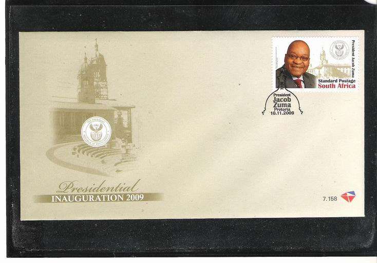 SOUTH AFRICA. 2009. JACOB ZUMA. F.D.C. NO. 7.158