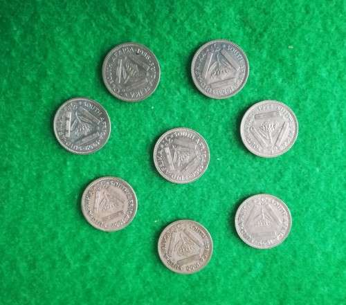 SA COINS: UNION OF SA : THREE PENCE (SILVER. 11.31 GRAMS) (SOLD AS LOT)