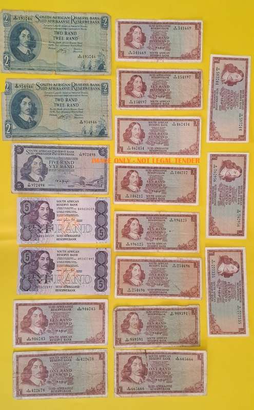 S. A. Bank Notes : Mix Lot - South Africa Old Notes