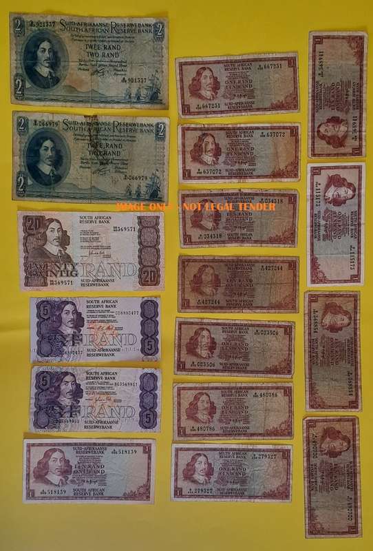 S. A. Bank Notes : Mix Lot - South Africa Old Notes