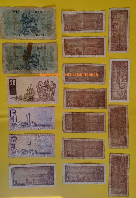 S. A. Bank Notes : Mix Lot - South Africa Old Notes