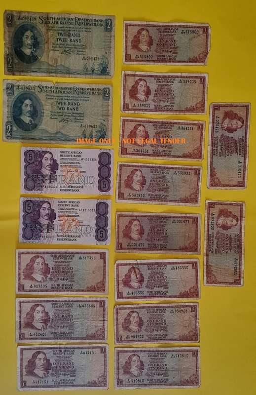 S. A. Bank Notes : Mix Lot - South Africa Old Notes