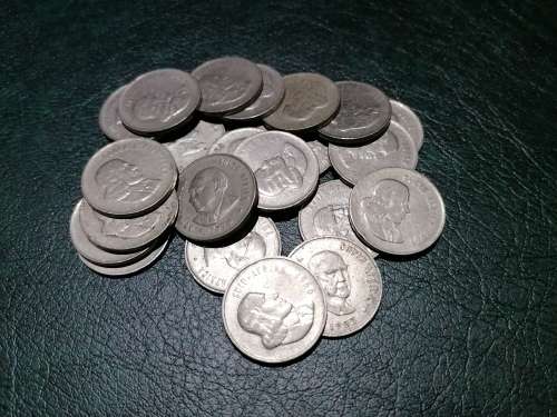 20 cent coins with head (ranging 1960s to 1980s)