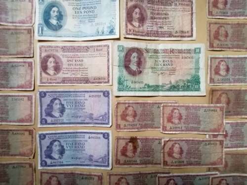 Mix of South Africa Rands, Pounds and Shillings