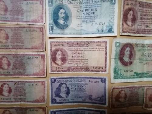 Mix of South Africa Rands, Pounds and Shillings