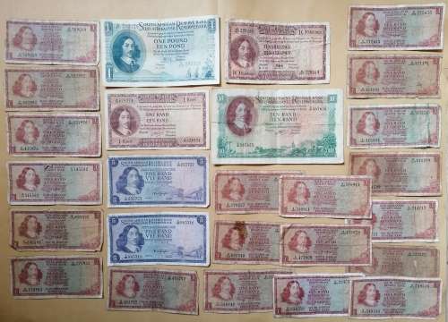Mix of South Africa Rands, Pounds and Shillings